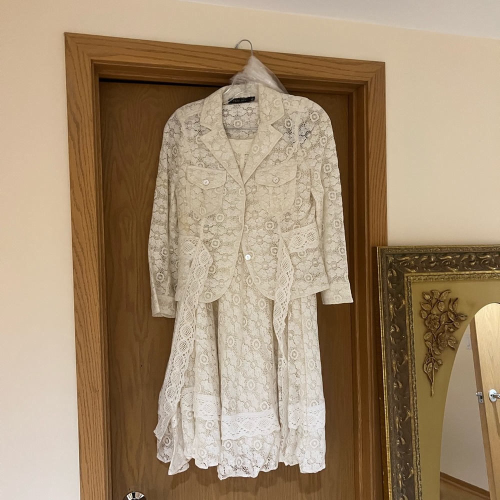 Lace Skirt and Jacket Matching Set